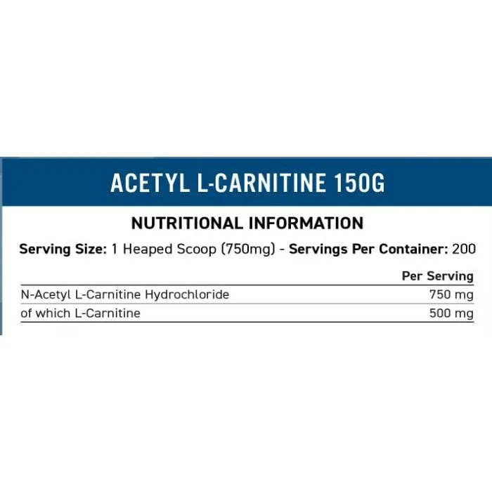 Acetyl L-Carnitine Powder / 150 грама, 200 дози - Applied Nutrition