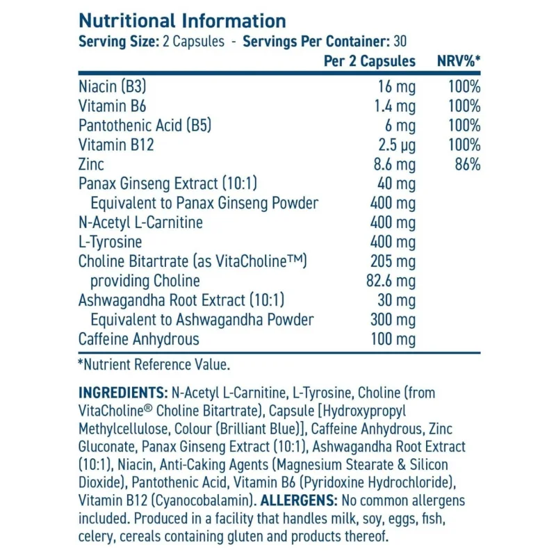 Solutions Brain Fuel | with Ashwagandha & ALCAR (30 дози) / 60 капсули - Applied Nutrition