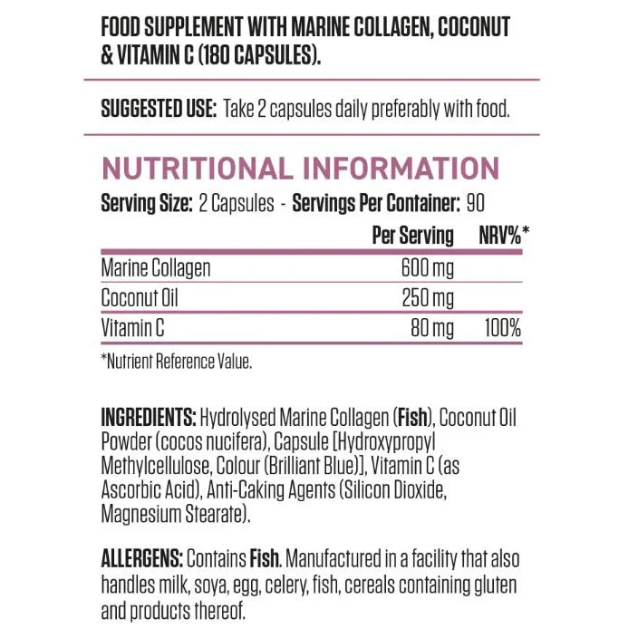 Collagen + Coconut (90 дози) / 180 капсули - Applied Nutrition