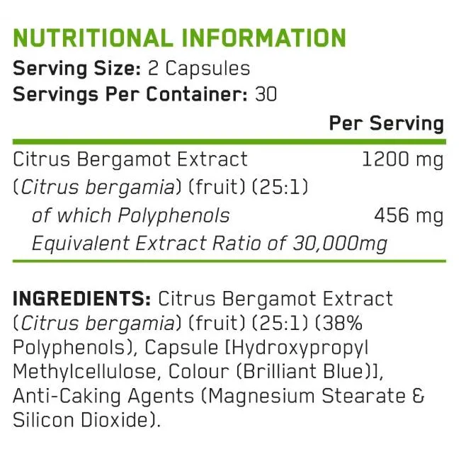 Citrus Bergamot 600 mg (30 дози) / 60 капсули - Applied Nutrition