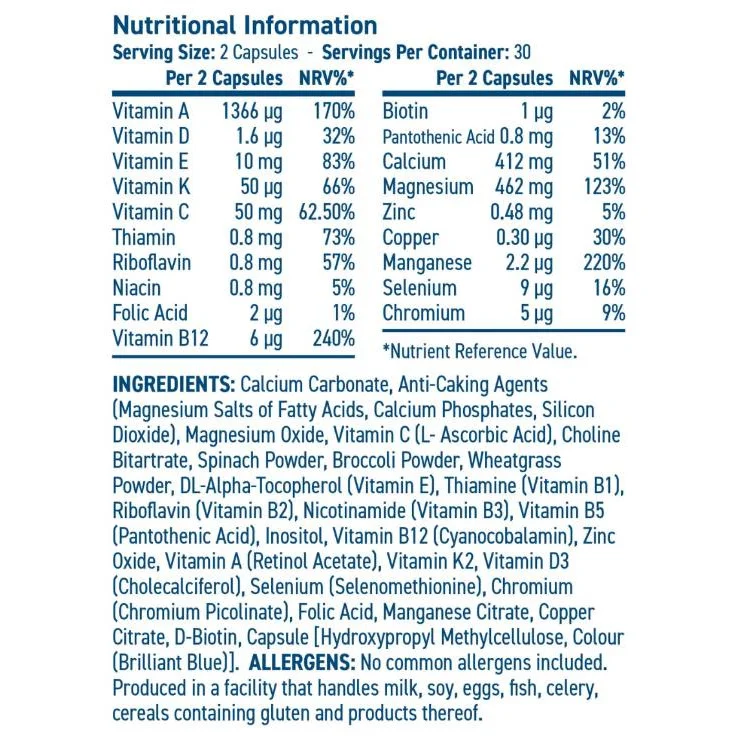 Greens Multivitamin | Solutions (30 дози) / 60 капсули - Applied Nutrition