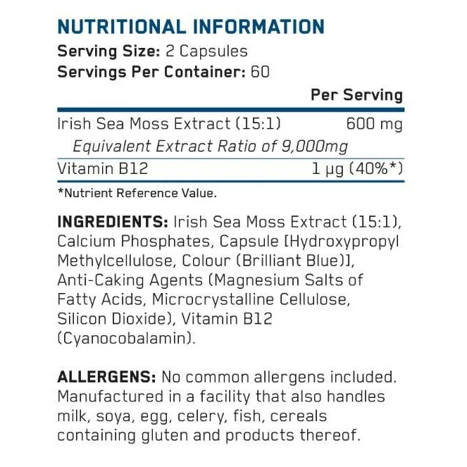 Sea Moss & Vitamin B12 (60 дози) / 120 капсули - Applied Nutrition