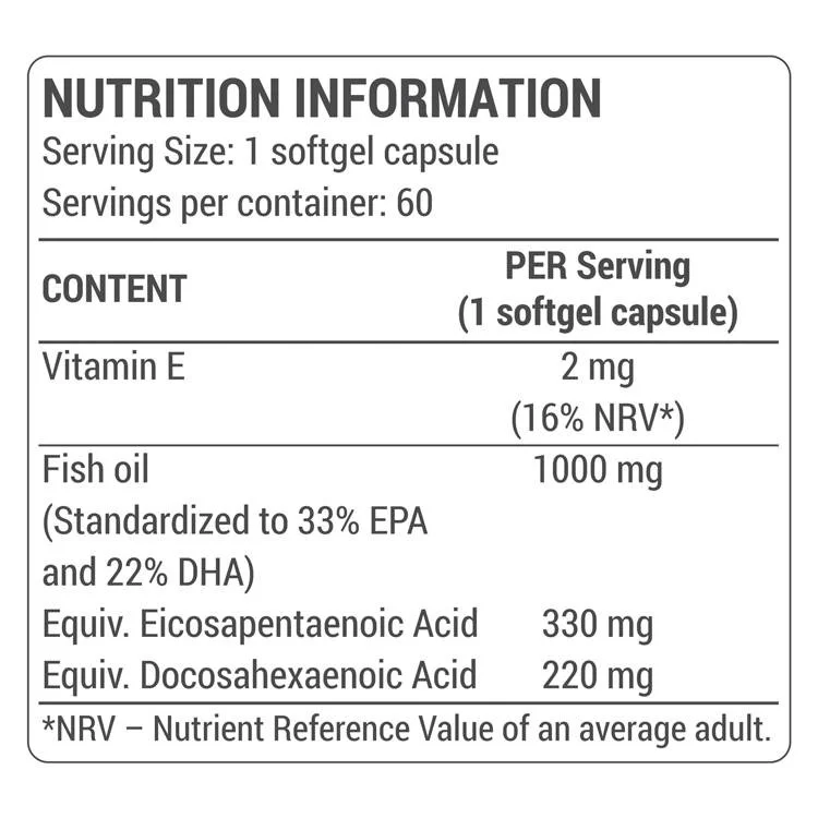 Omega-3 Fish Oil / Highly Concentrated / 60 Гел капсули, 60 дози - Dorian Yates Nutrition