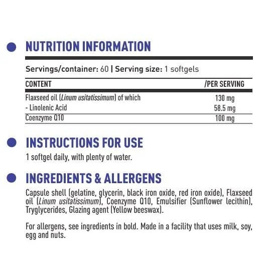 DY Life Coenzyme Q10 100 mg (60 дози) / 60 Гел капсули - Dorian Yates Nutrition