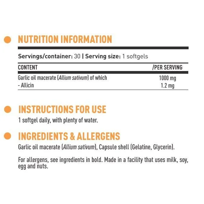 DY Life Macerated Garlic Oil (30 дози) / 30 Гел капсули - Dorian Yates Nutrition
