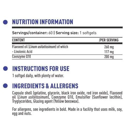 DY Life Coenzyme Q10 200 mg (60 дози) / 60 Гел капсули - Dorian Yates Nutrition