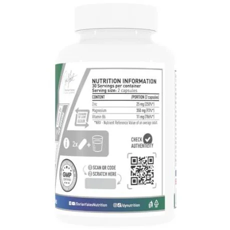 Zn Mg B6 | ZMA Complex (30 дози) / 60 капсули - Dorian Yates Nutrition