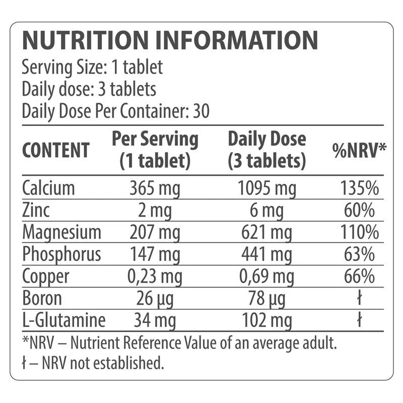 Ca Mg Zn | Calcium + Magnesium + Zinc Formula / 90 Таблетки, 30 дози - Dorian Yates Nutrition