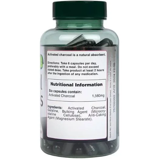 Activated Charcoal 260 mg / 120 капсули, 120 дози - Holland And Barrett