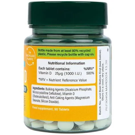 Vitamin D3 1000 IU / 90 Таблетки, 90 дози - Holland And Barrett