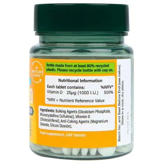 Vitamin D3 1000 IU / 240 Таблетки, 240 дози - Holland And Barrett