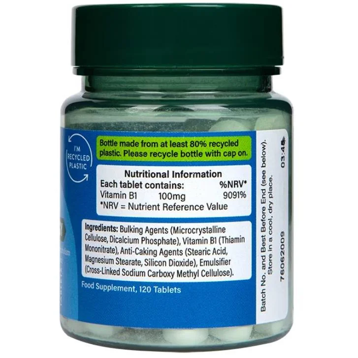 Vitamin B1 | Thiamine 100 mg / 120 Таблетки, 120 дози - Holland And Barrett