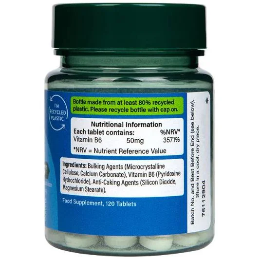 Vitamin B6 / Pyridoxine 50 mg / 120 Таблетки, 120 дози - Holland And Barrett