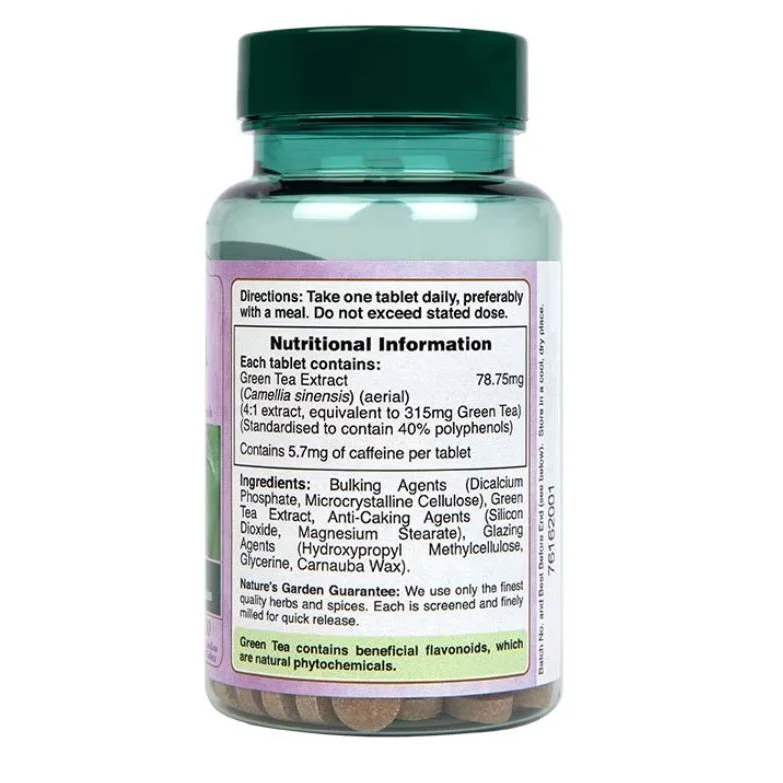 Green Tea Extract 315 mg | Nature's Garden / 200 Таблетки, 200 дози - Holland And Barrett