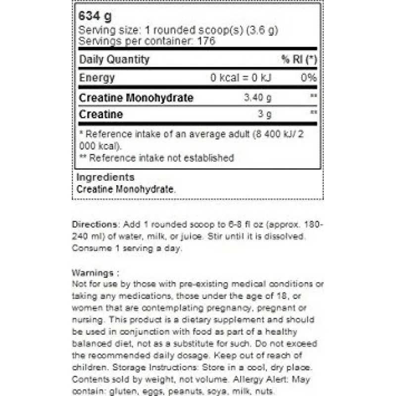 Micronized Creatine Powder (30 дози) / 634g - Optimum Nutrition