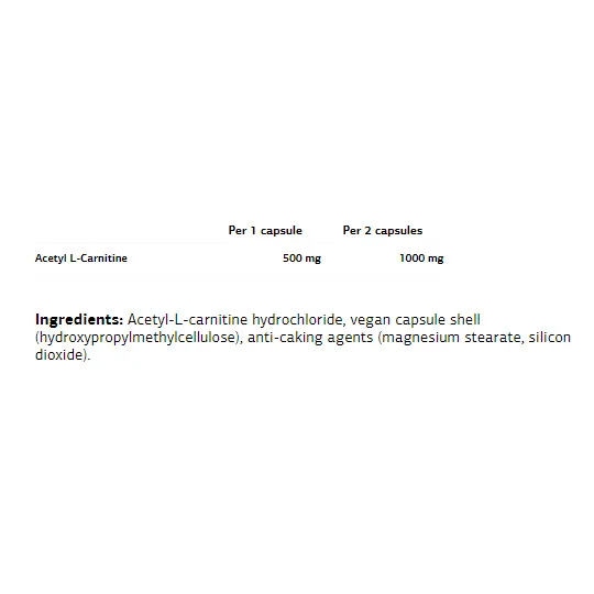 UltraVit Acetyl L-Carnitine - Л-Карнитин, Разфасовка 60 vcaps - VPLab
