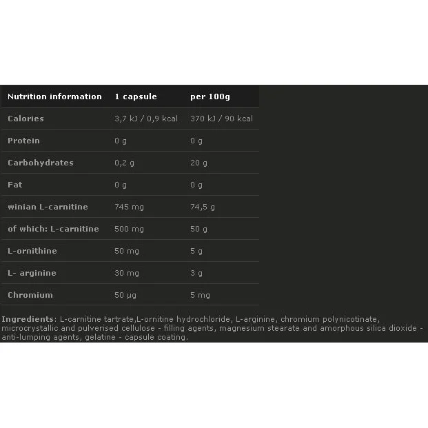 L-Carnitine 500 Forte Plus 60 Caps. (30 дози) - OLIMP