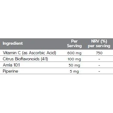 Vitamin C Plus | with Citrus Bioflavonoids, Black Pepper & Amla / 60 Таблетки, 60 дози - Dorian Yates Nutrition