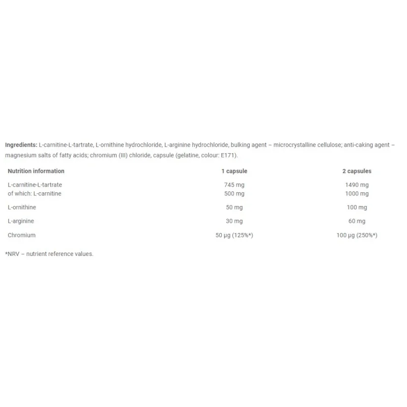 L-Carnitine 500 Forte Plus Sport Edition / 60 Caps - OLIMP