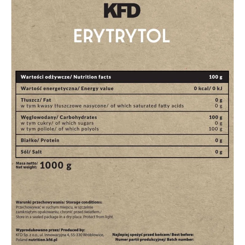 KFD Erythritol - KFD Nutrition