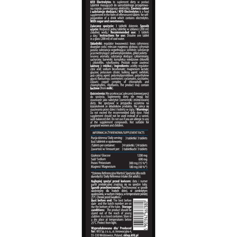 KFD Electrolytes Effervescent / 24tabs - KFD Nutrition