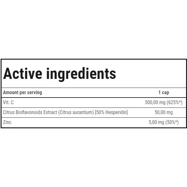 Vit.C Strong 500 | Vitamin C 500 mg / 100 капсули, 100 дози - Trec Nutrition