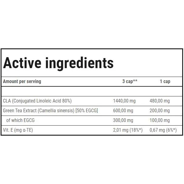 CLA + Green Tea / 180 Гел капсули - Trec Nutrition