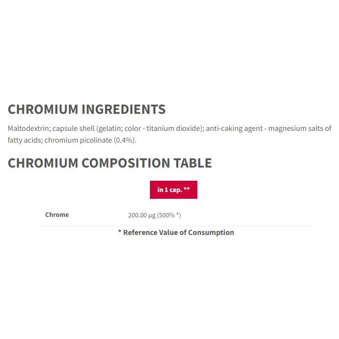 Chromium Picolinate 200 mcg / 90 капсули - Trec Nutrition