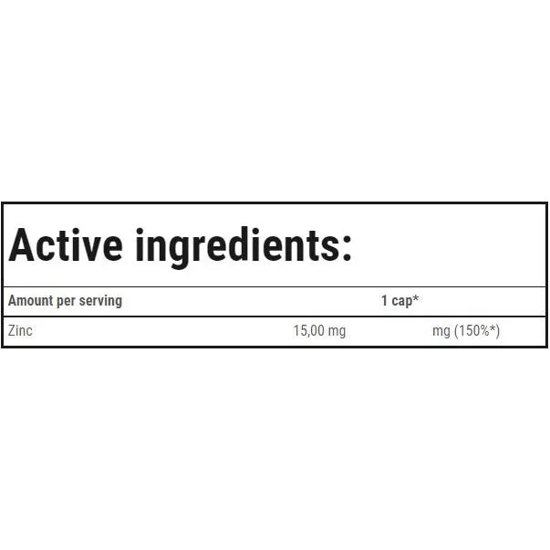 Zinc Gluconate 15 mg / 90 капсули, 90 дози - Trec Nutrition