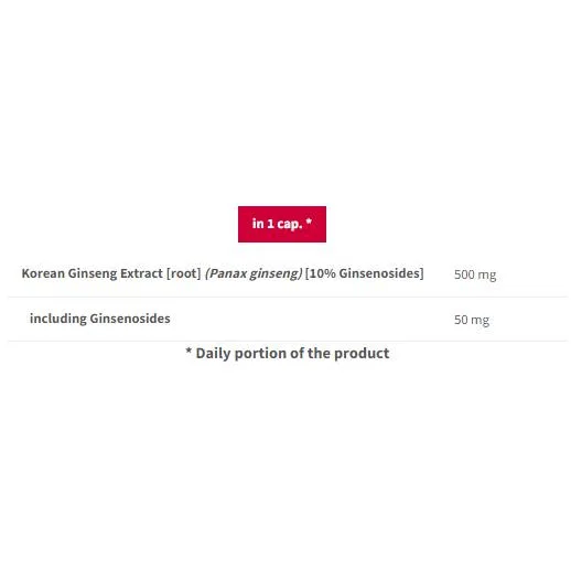 Korean Ginseng 500 mg / 90 капсули, 90 дози - Trec Nutrition