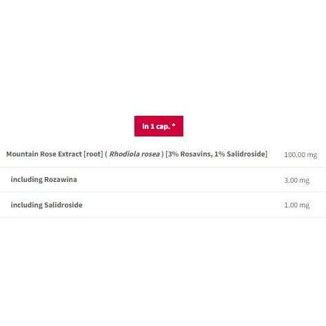 Rhodiola Rosea 500 mg | 100 mg Root Extract / 90 капсули, 90 дози - Trec Nutrition