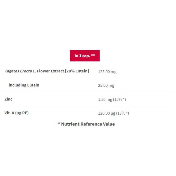 Lutein 25 mg | For Eyes Care / 90 капсули, 90 дози - Trec Nutrition