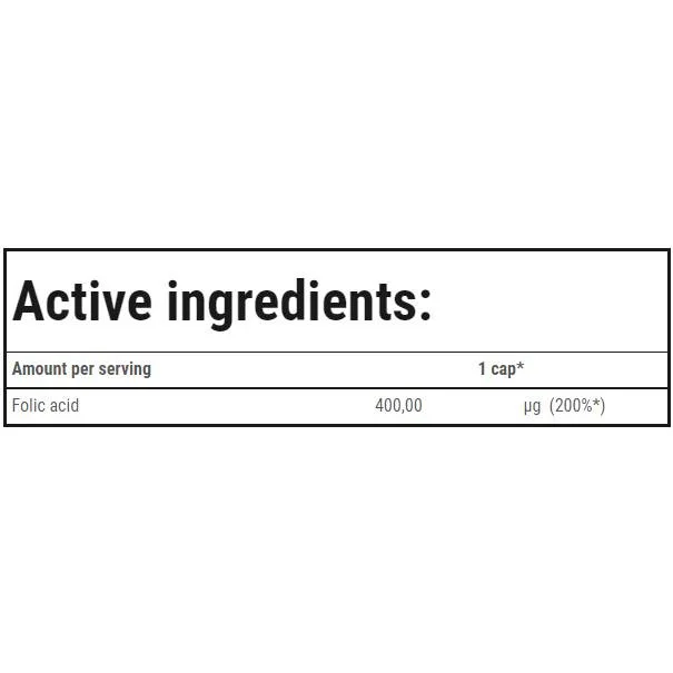 Folic Acid 400 mcg / 90 капсули, 90 дози - Trec Nutrition
