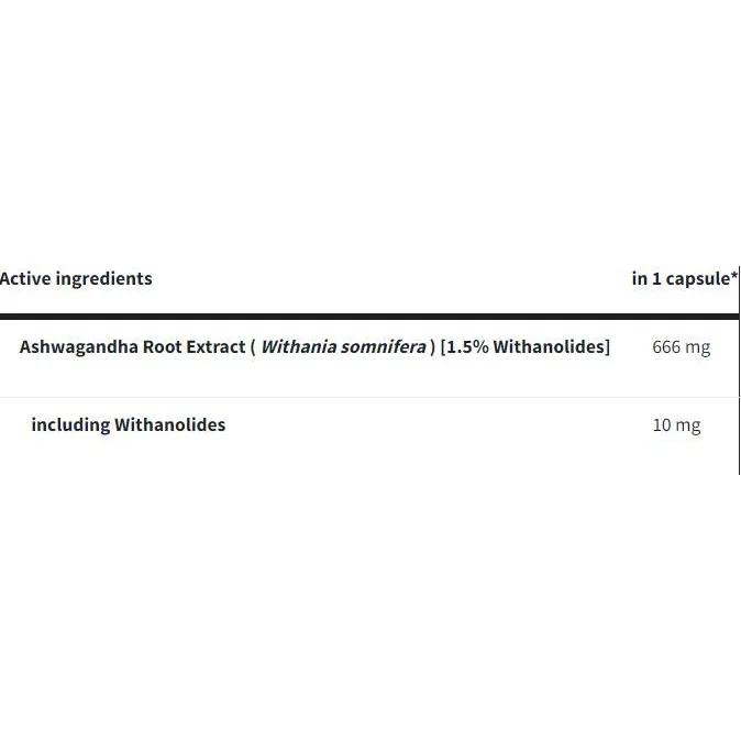 Ashwagandha 666 mg | with 1.5% Withanolides / 60 капсули, 60 дози - Trec Nutrition