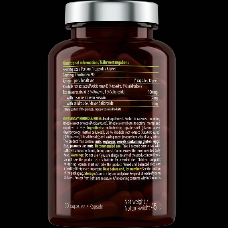 Rhodiola Rosea 100 mg / 90 капсули, 90 дози - Essensey