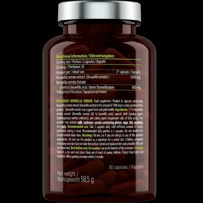 Boswellia Serrata 500 mg / 90 капсули, 45 дози - Essensey