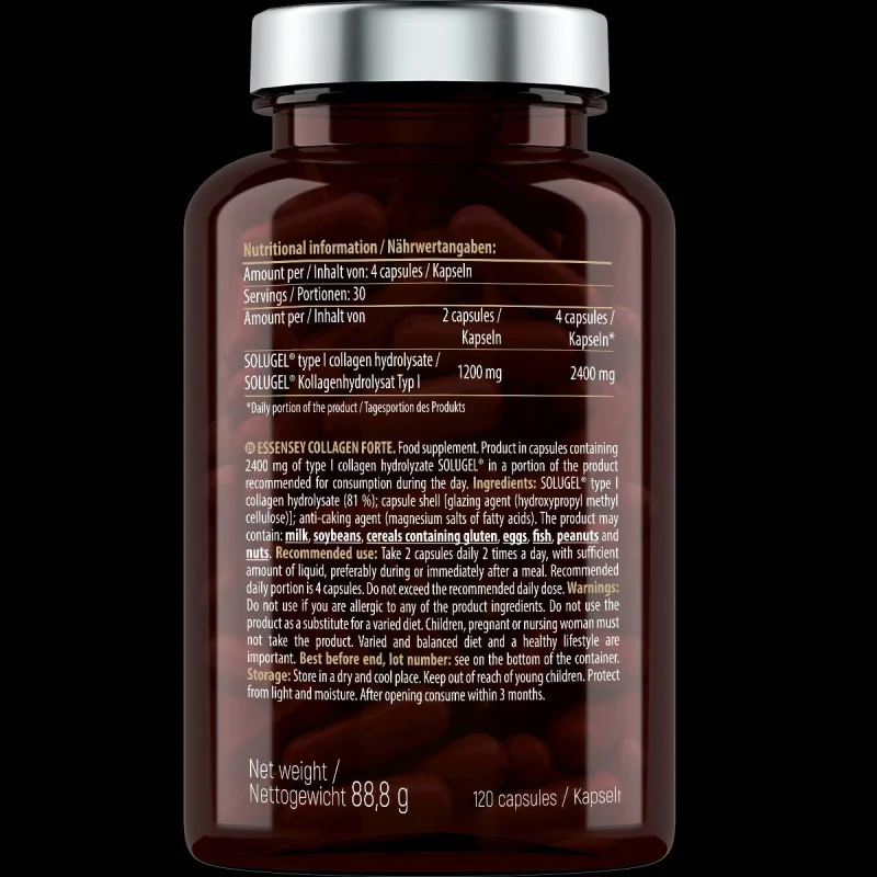 Collagen Forte 600 mg / 120 капсули, 30 дози - Essensey