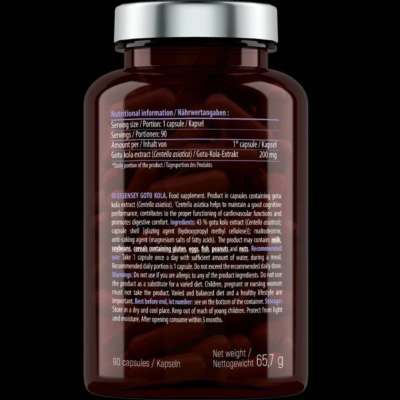 Gotu Kola 200 mg / 90 капсули, 90 дози - Essensey