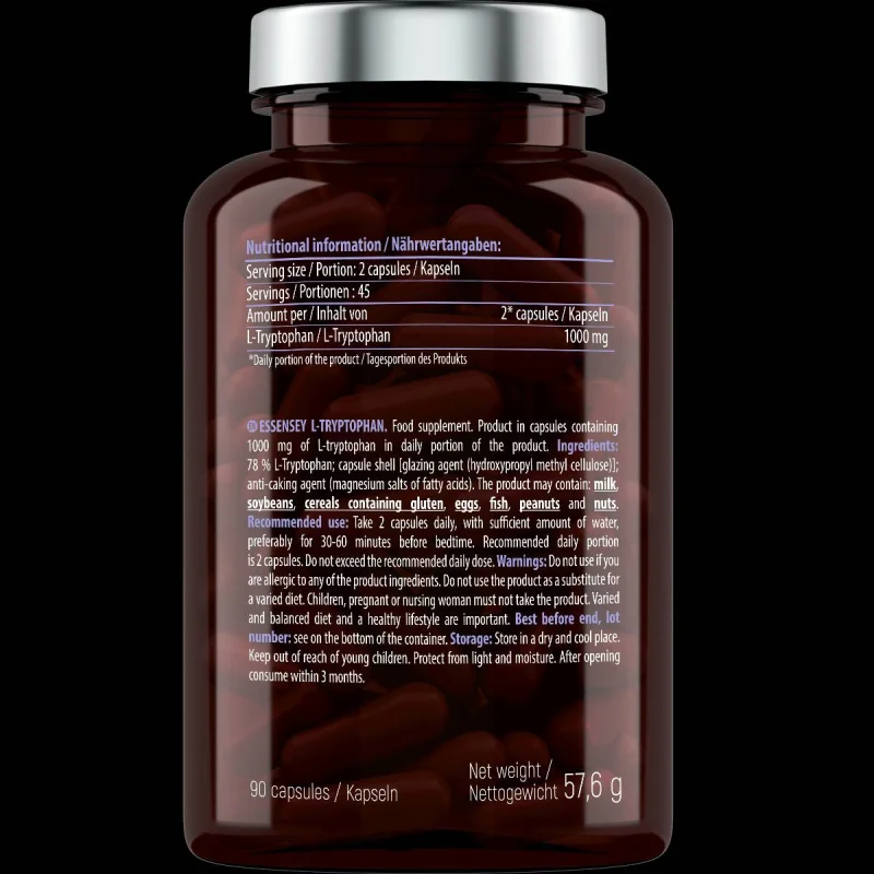 L-Tryptophan 500 mg / 90 капсули, 45 дози - Essensey