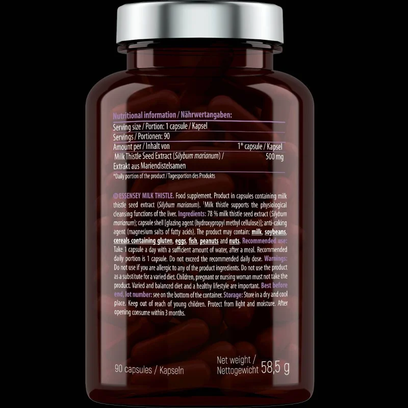 Milk Thistle 500 mg / 90 капсули, 90 дози - Essensey