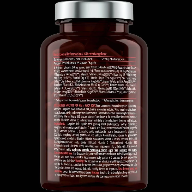 Multivit for Him + Maca Root / 90 капсули, 45 дози - Essensey