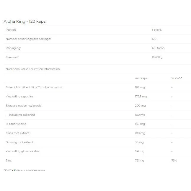 Alpha King | Advanced Testosterone Booster / 120 капсули, 120 дози / 90 капсули - 6PAK Nutrition