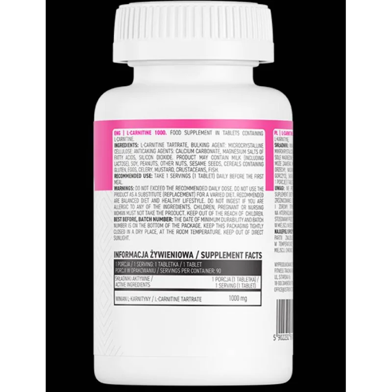 L-Carnitine 1000 / 90 Таблетки, 90 дози - OstroVit
