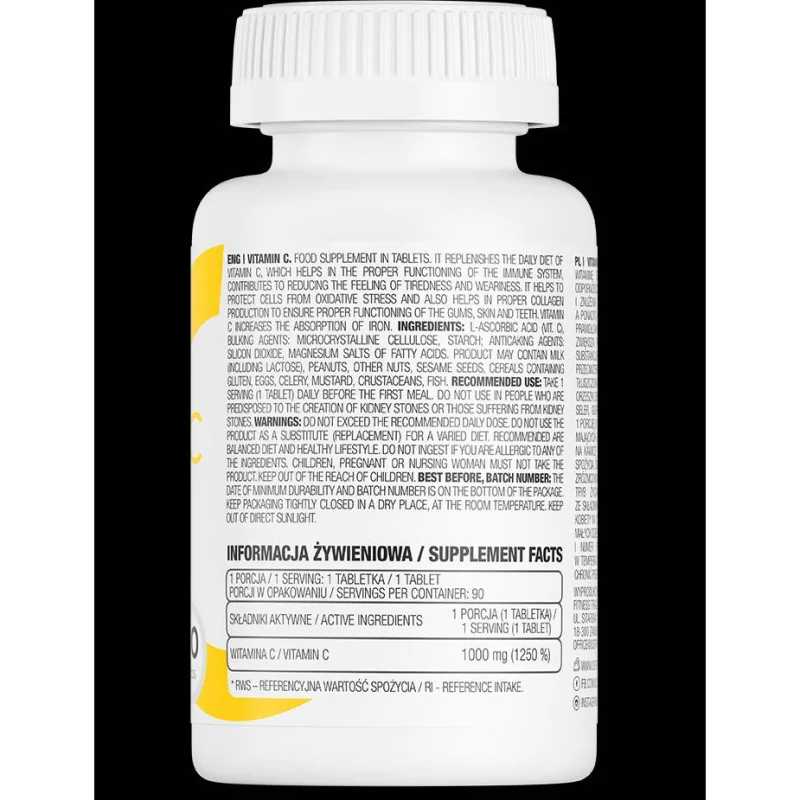Vitamin C 1000 mg / 90 Таблетки, 90 дози - OstroVit