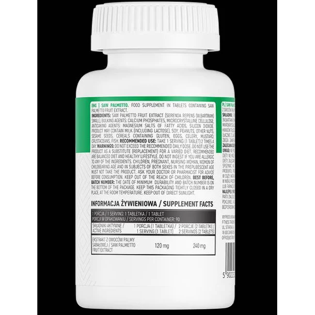 Saw Palmetto Extract 120 mg / 90 Таблетки, 90 дози - OstroVit