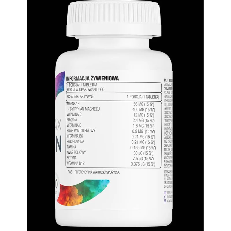 Magnez MAX + Vitamin / 60 Таблетки, 60 дози - OstroVit