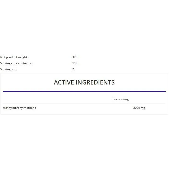 MSM Powder / 300 грама, 150 дози - OstroVit