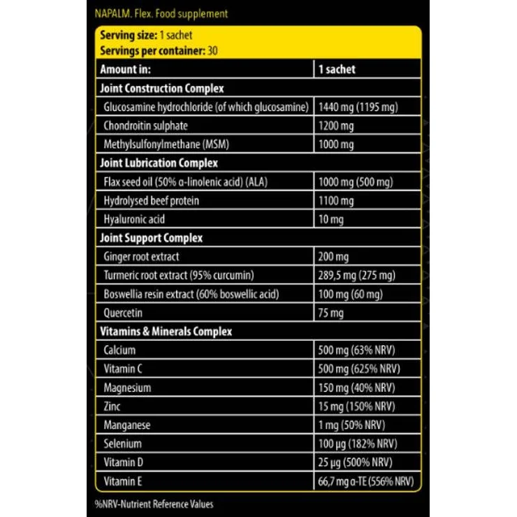 Xtreme Napalm Flex | Advanced Joint Formula (30 дози) / 30 Пакета - FA Nutrition