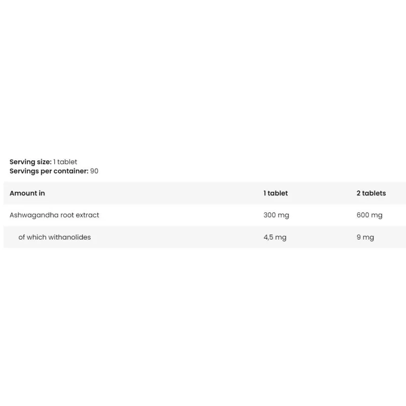 Ashwagandha 600 mg (90 дози) / 90 Таблетки - FA Nutrition
