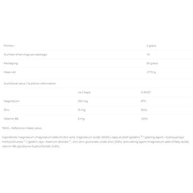 ZMB / 90 капсули, 45 дози - 6PAK Nutrition
